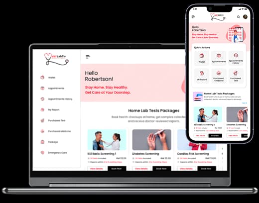 Best home healthcare platform offering lab tests, consultations, & medicine delivery in Malaysia