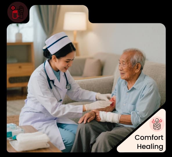 Receive trusted chronic wound care treatment at home in Malaysia with medical support and healing